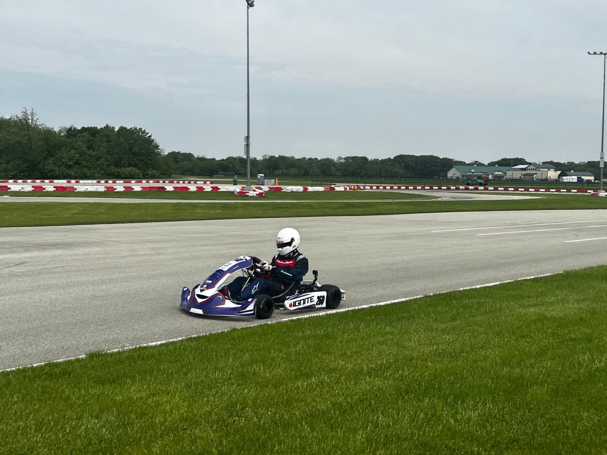 Owen Neisel cornering his Ignite kart on track